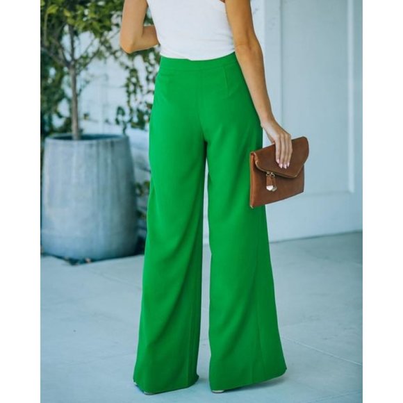 NWOT VICI SUPERFLY CULOTTE PANTS - KELLY GREEN - Picture 2 of 2